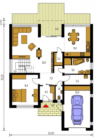 Mirror image | Floor plan of ground floor - CUBER 13